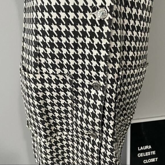 PrettyLittleThing micro chrome houndstooth check denim mini dress NWT size US 4 - Picture 7 of 14